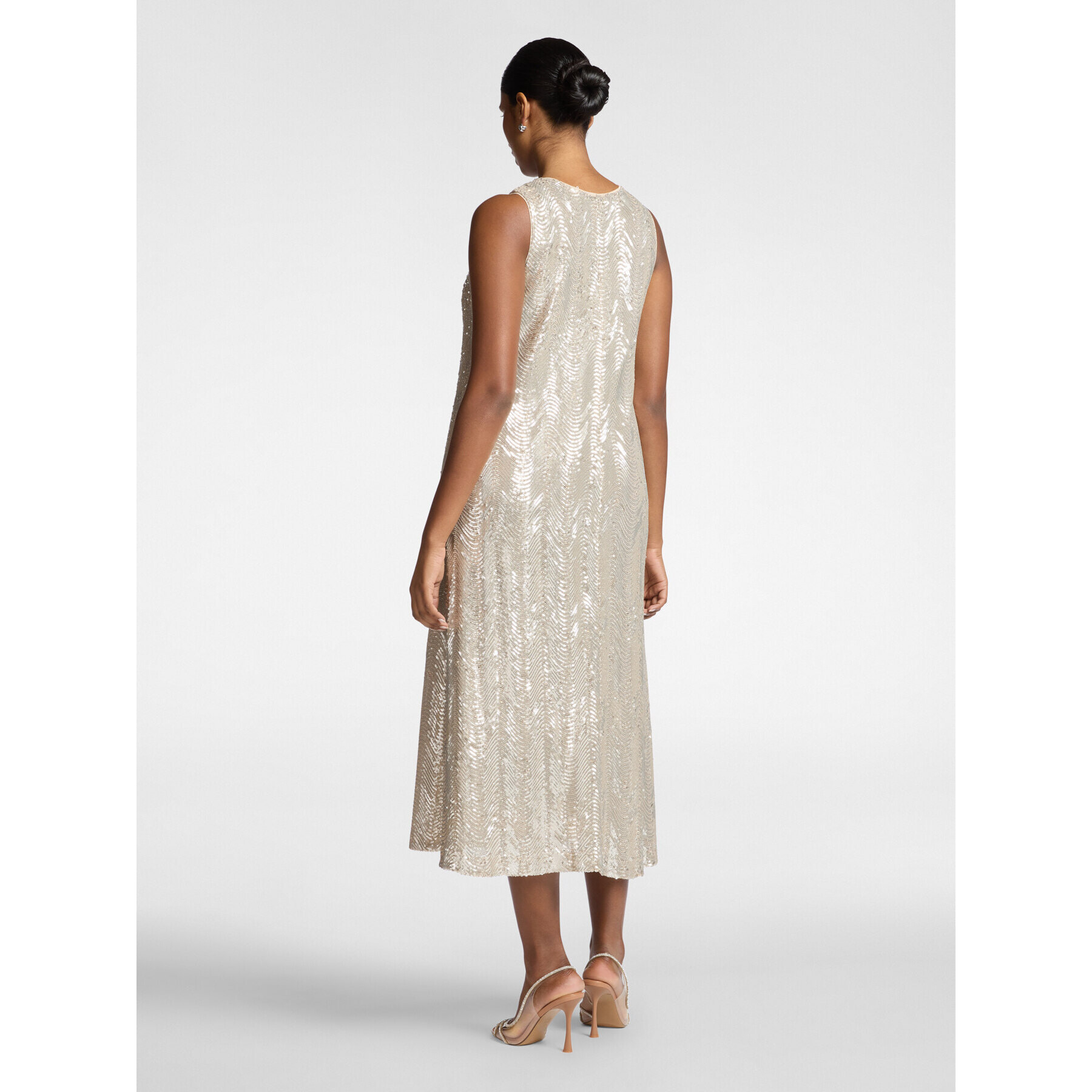 Elena Mirò - Abito in tulle con paillettes - Beige