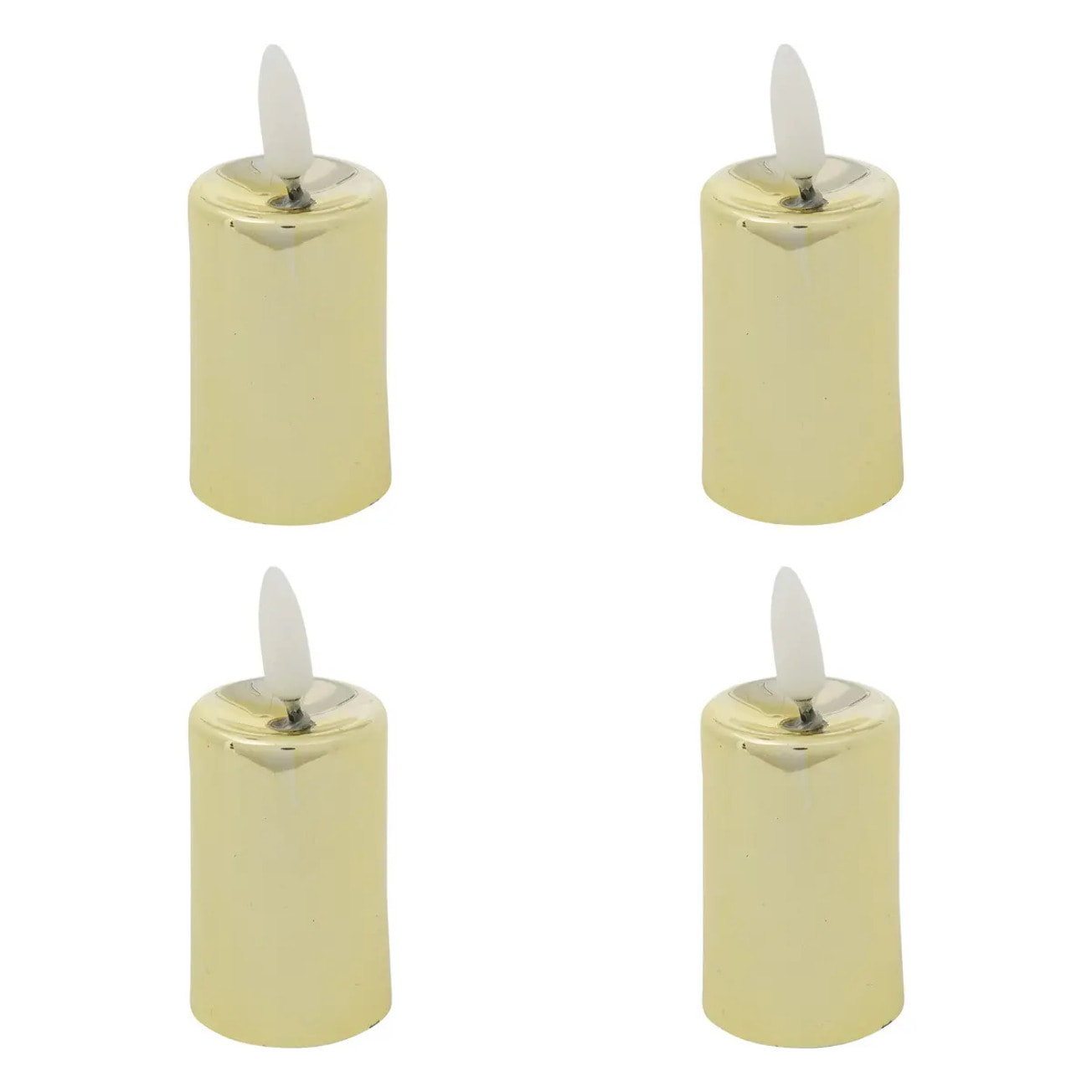 Lot de 4 bougies LED votives métal doré