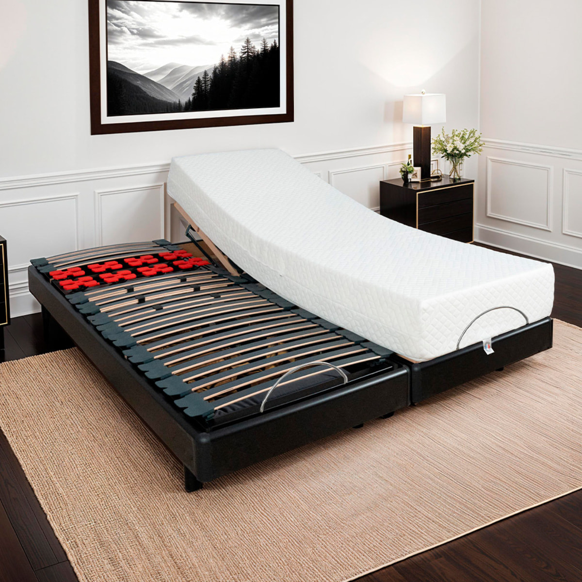 Ensemble Duo Bodysoft 2 places | Sommiers électriques + Matelas Mémoire de forme