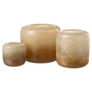 J-Line vase Opi - verre - marron/beige - large - Ø 25 cm