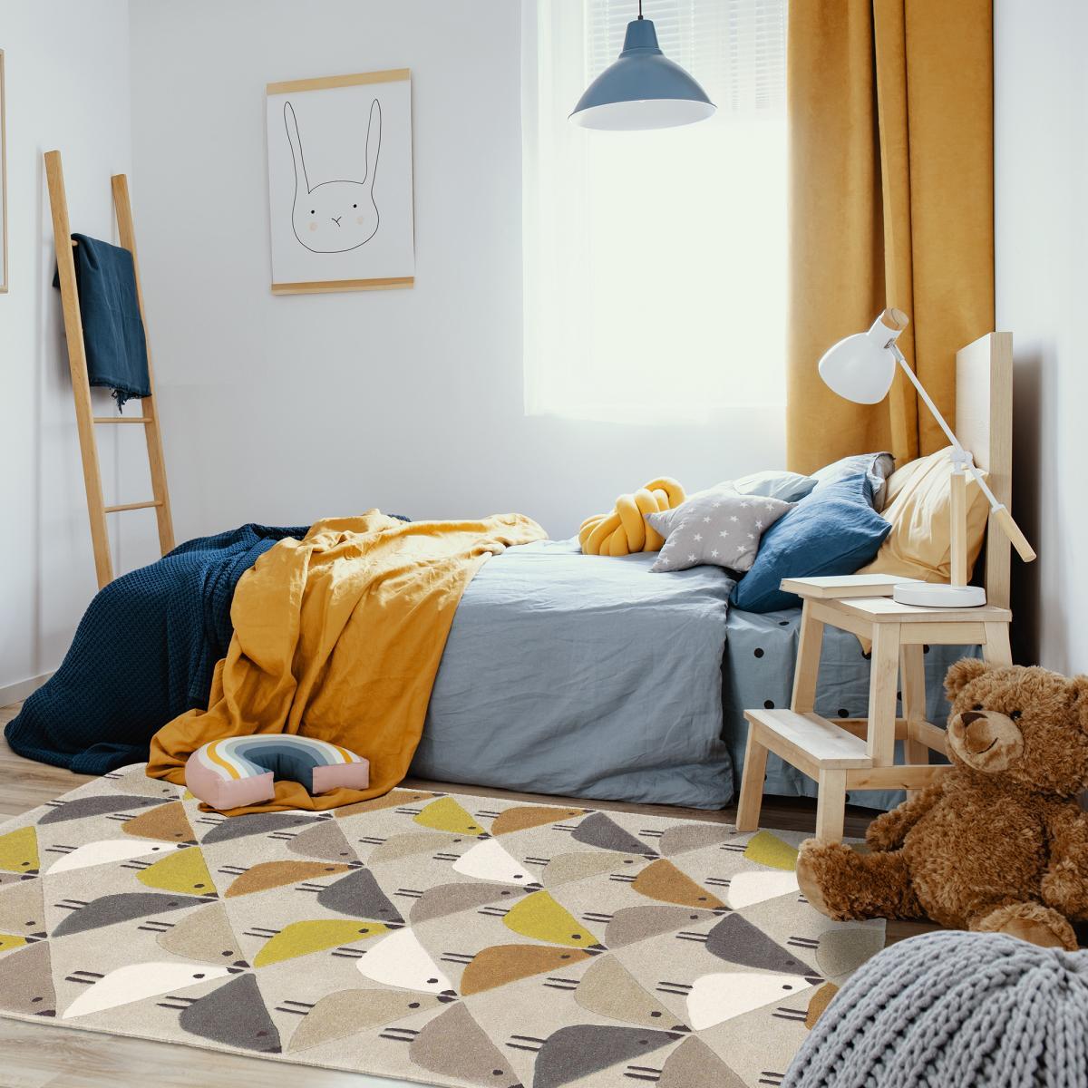 Tapis salon et chambre fait à la main en laine motif animaux DÉSIRIX