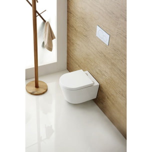 Pack WC bati-support Geberit + cuvette suspendue Swiss Aqua Technologies sans bride + plaque (SATRIMLESSGEB2)