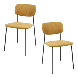 Chaise d'écolier en velours doré (lot de 2) MELBOURNE