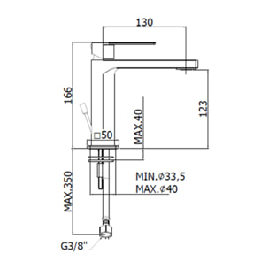 B-Way mitigeur de lavabo sur pied à levier, sans vidage, blanc mat (SATBSBW271B)