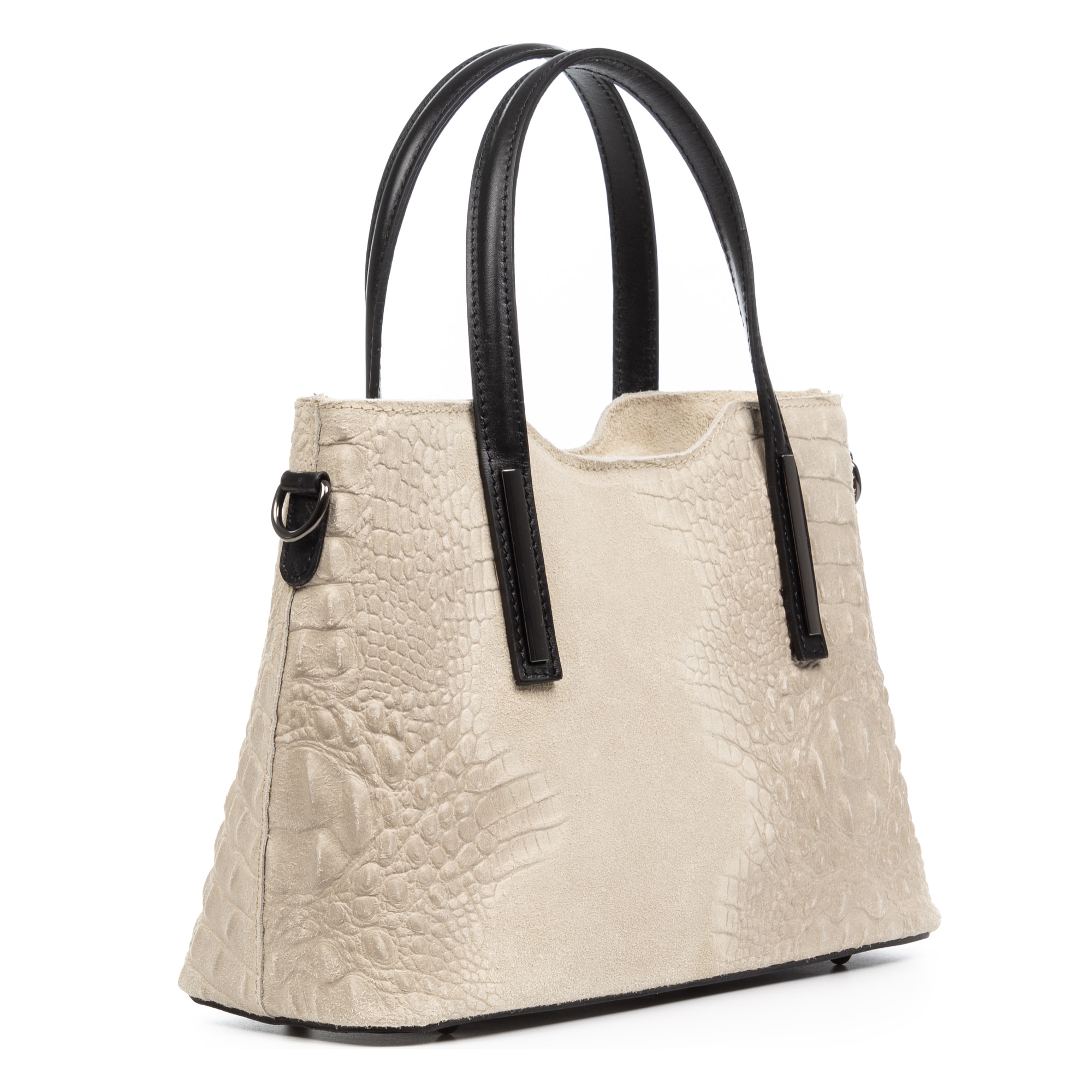 Fiesole borsa tote donna. Pelle autentica Suede stampato coccodrillo.