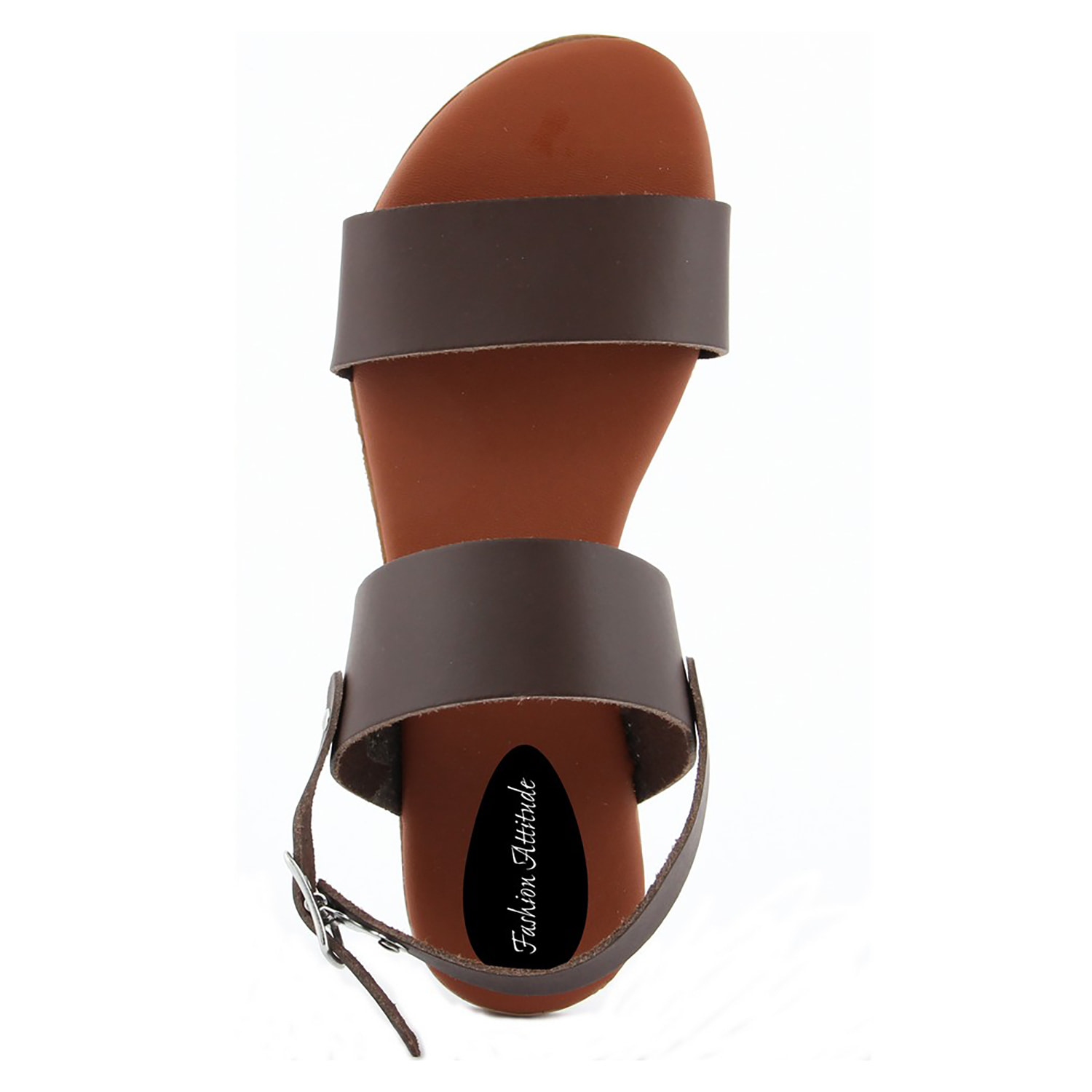 Sandalo Donna in pelle colore Marrone