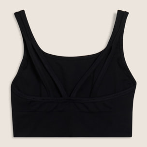 Top sportivo seamless supporto medio con inserti a costine