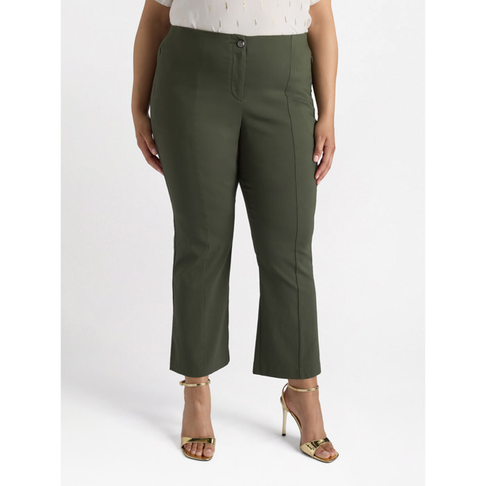 Fiorella Rubino - Pantaloni in viscosa LENZING™ ECOVERO™ - Verde militare