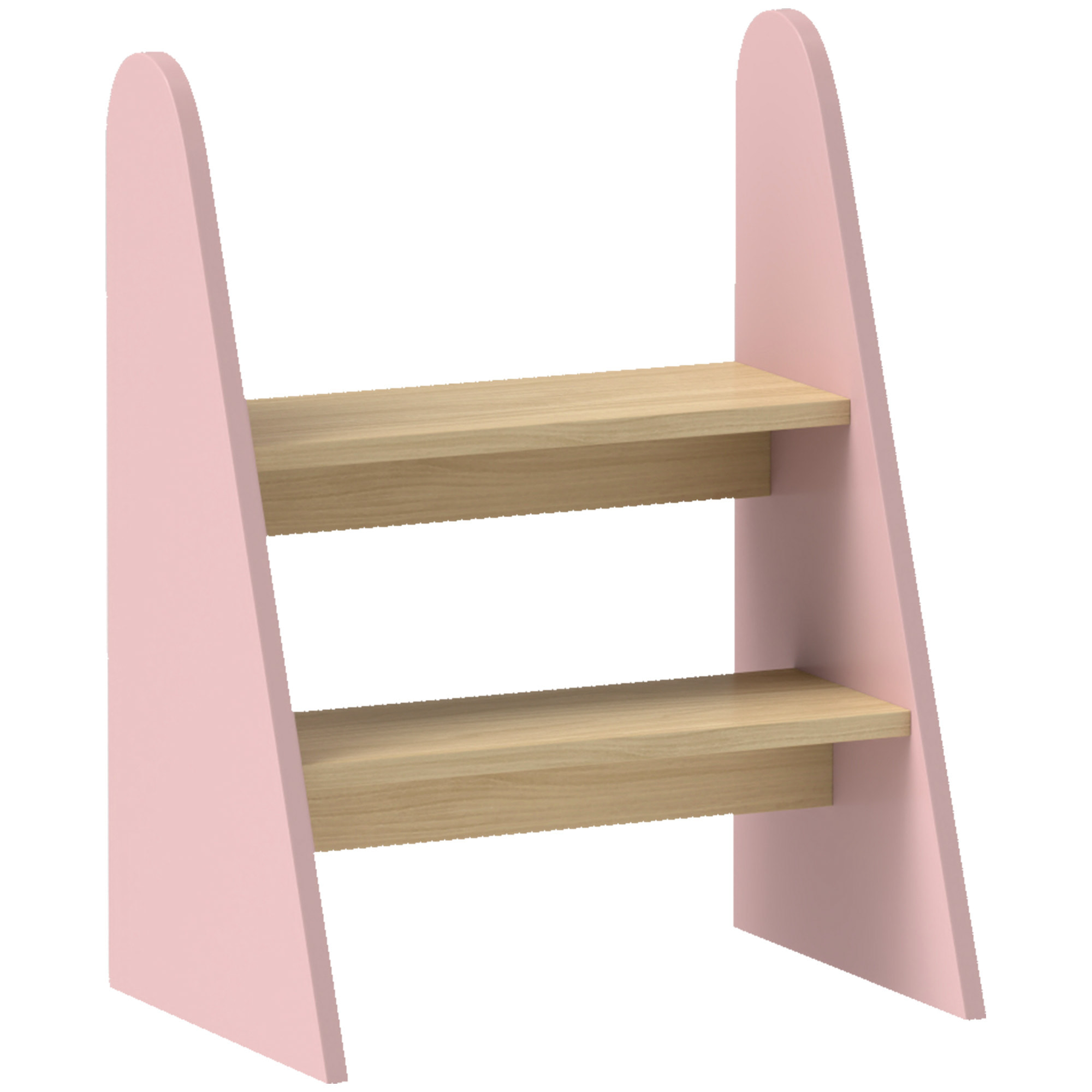 Taburete para Niños de 2 Peldaños Torre de Aprendizaje Escalera para Niños de +3 Años para Baño Cocina Librería Dormitorio Rosa