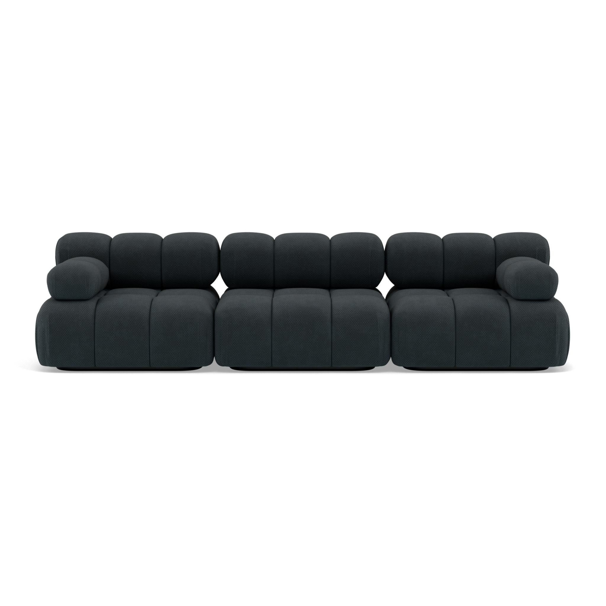 Ruby - canapé droit modulable 3 places en velours texturé - Noir