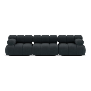 Ruby - canapé droit modulable 3 places en velours texturé - Noir