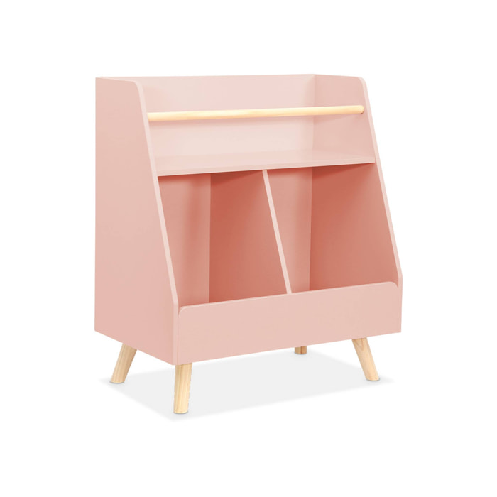 Meuble de rangement enfant. rose. 2 compartiments