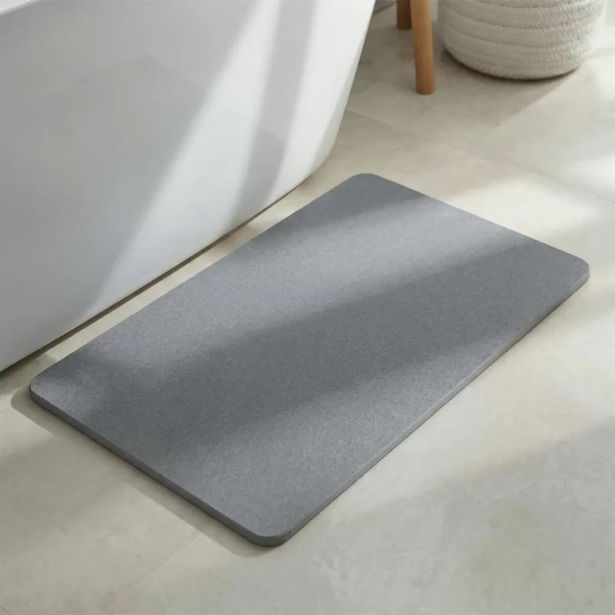TAPIS DE BAIN DIATOMITE GRIS MOYEN 60X39CM MSV