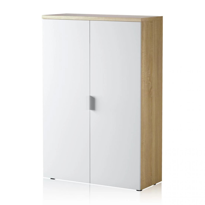 Armario auxiliar Work Blanco Artik (Blanco Mate) - Roble Canadian