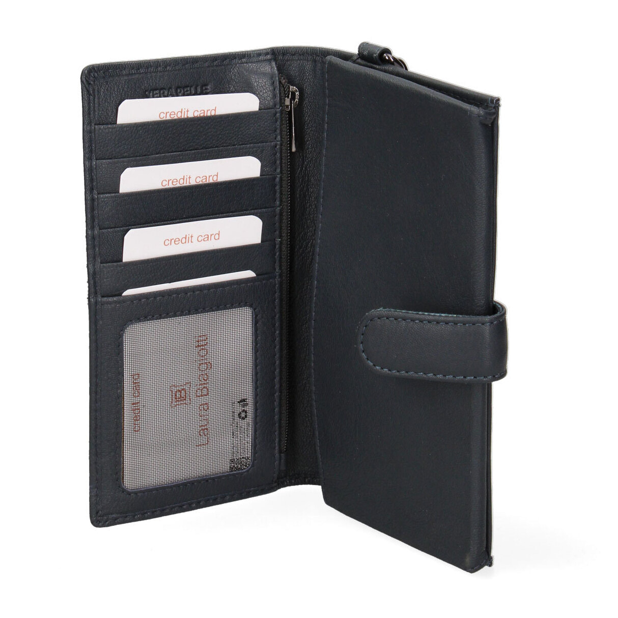 Portafoglio da donna In Vera pelle Made in Italy 17x9,5x2 cm