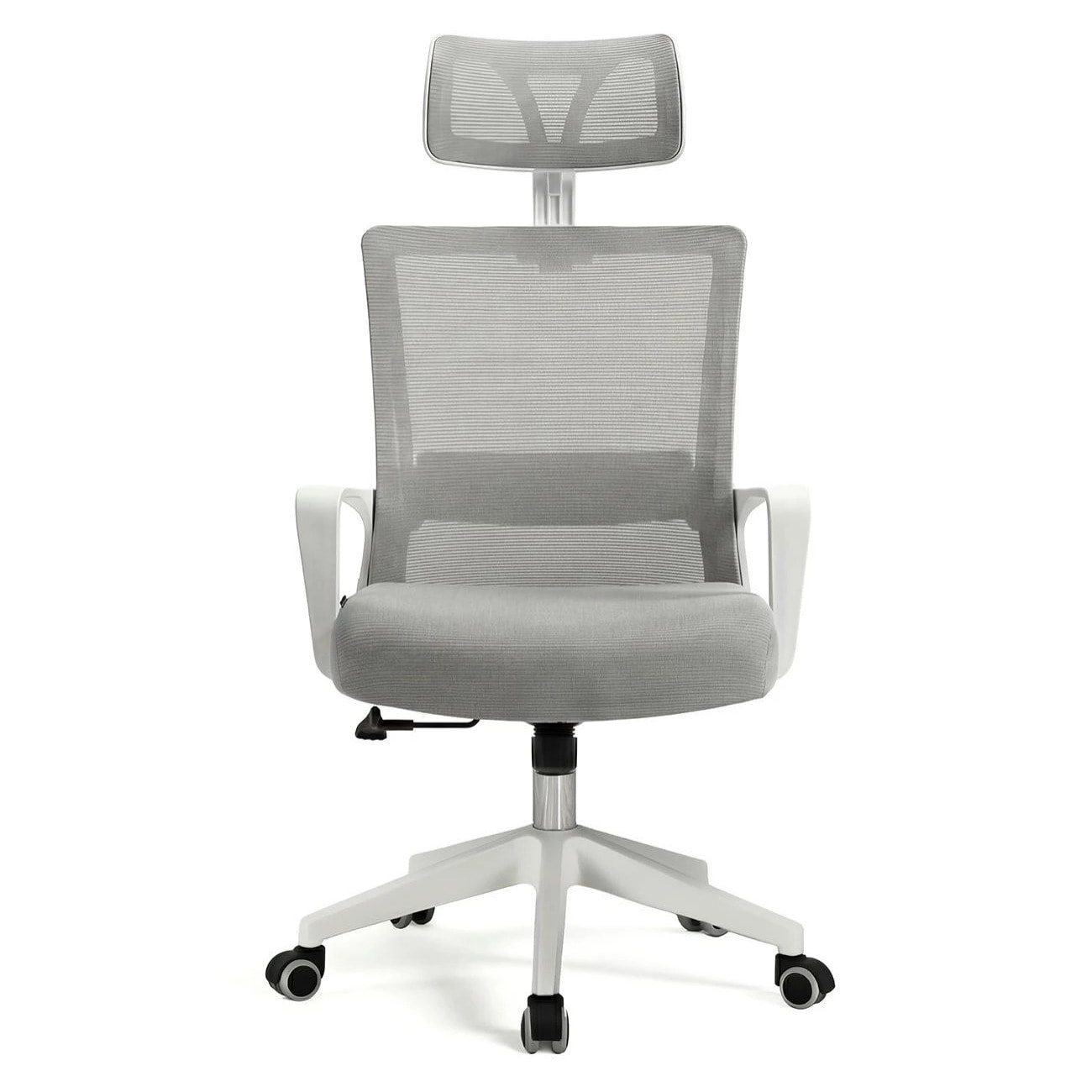 Silla de oficina ergonómica en blanco y gris 111-121x51 cm Dafne Tex Blanco - Gris