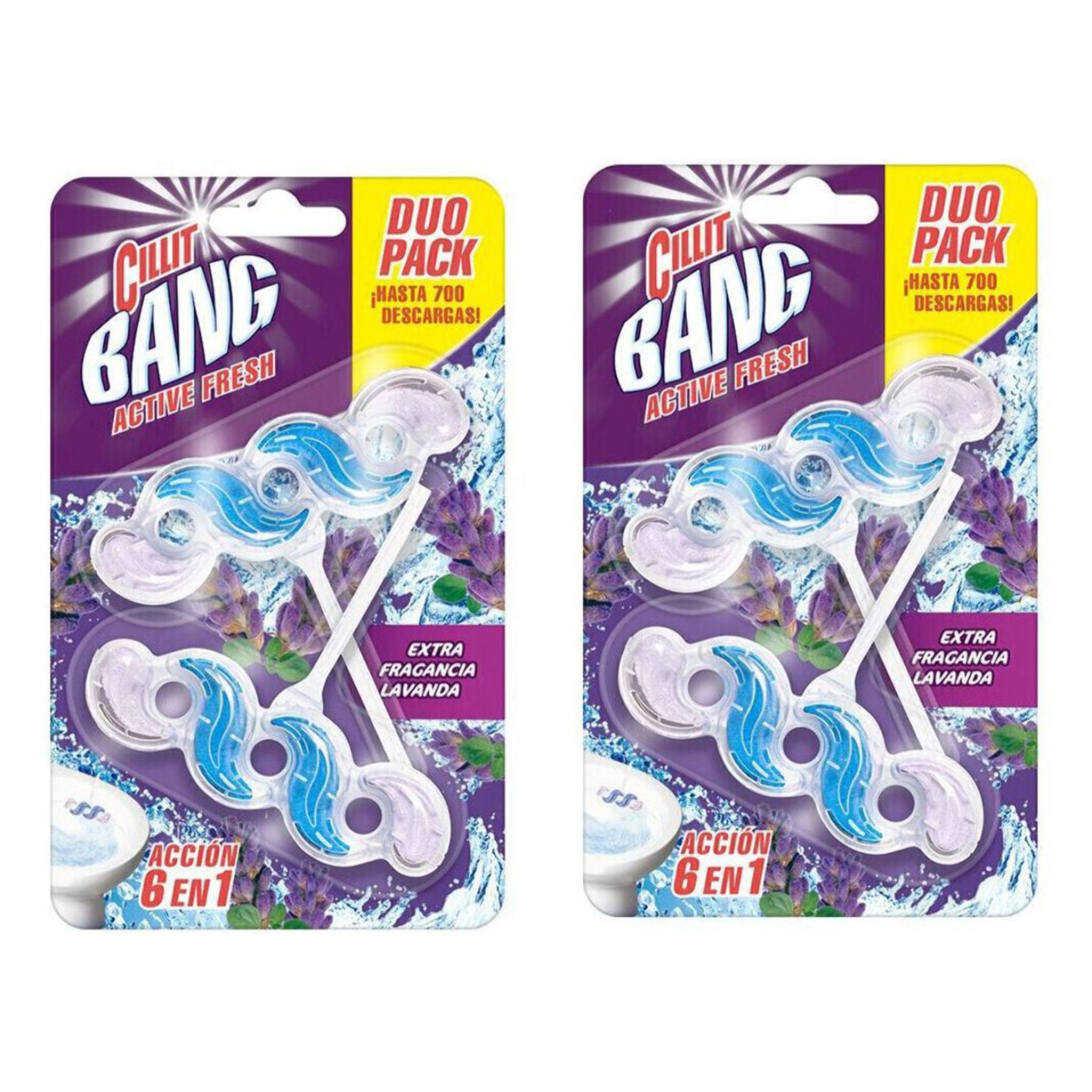 Cillit Bang Active Fresh Colgador WC Lavanda - 4 unidades (pack de 2x2 uds)