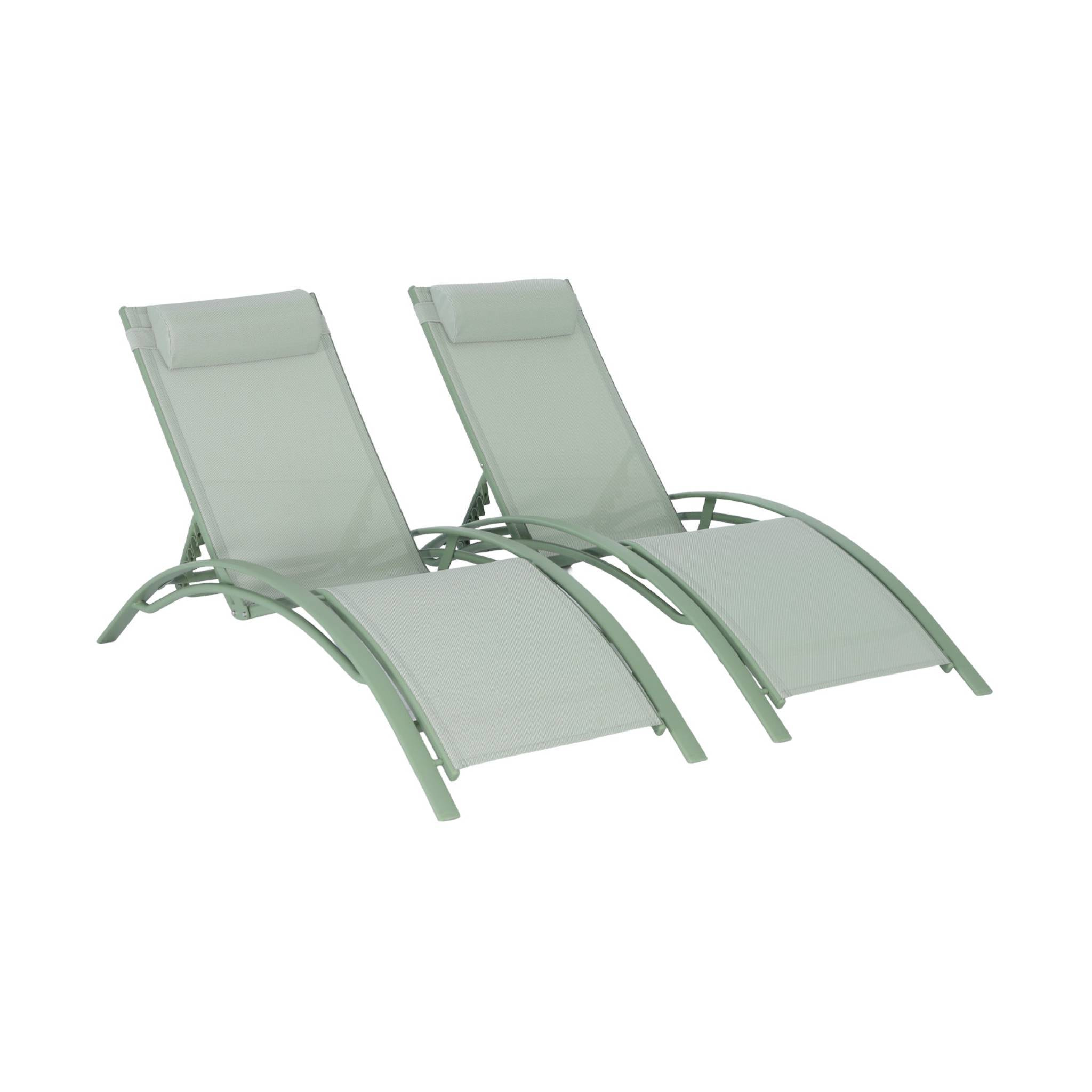Bain de soleil aluminium multi positions (lot de 2) LOUISA