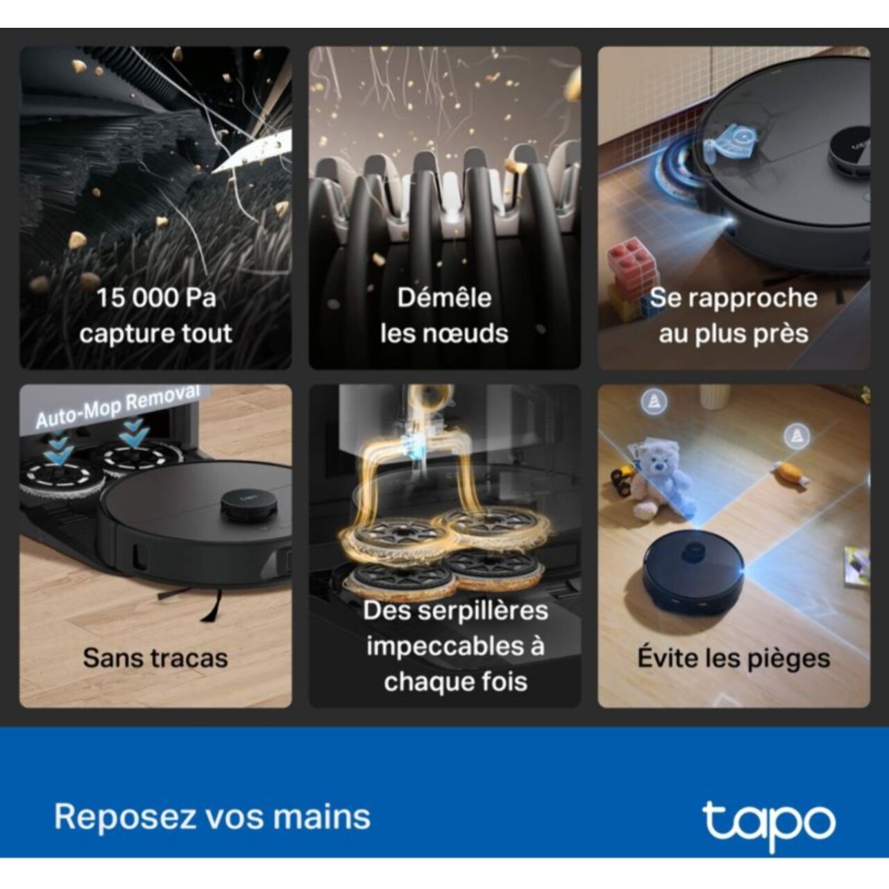 Robot Aspirateur Laveur TP-LINK Tapo RV50 Pro Omni