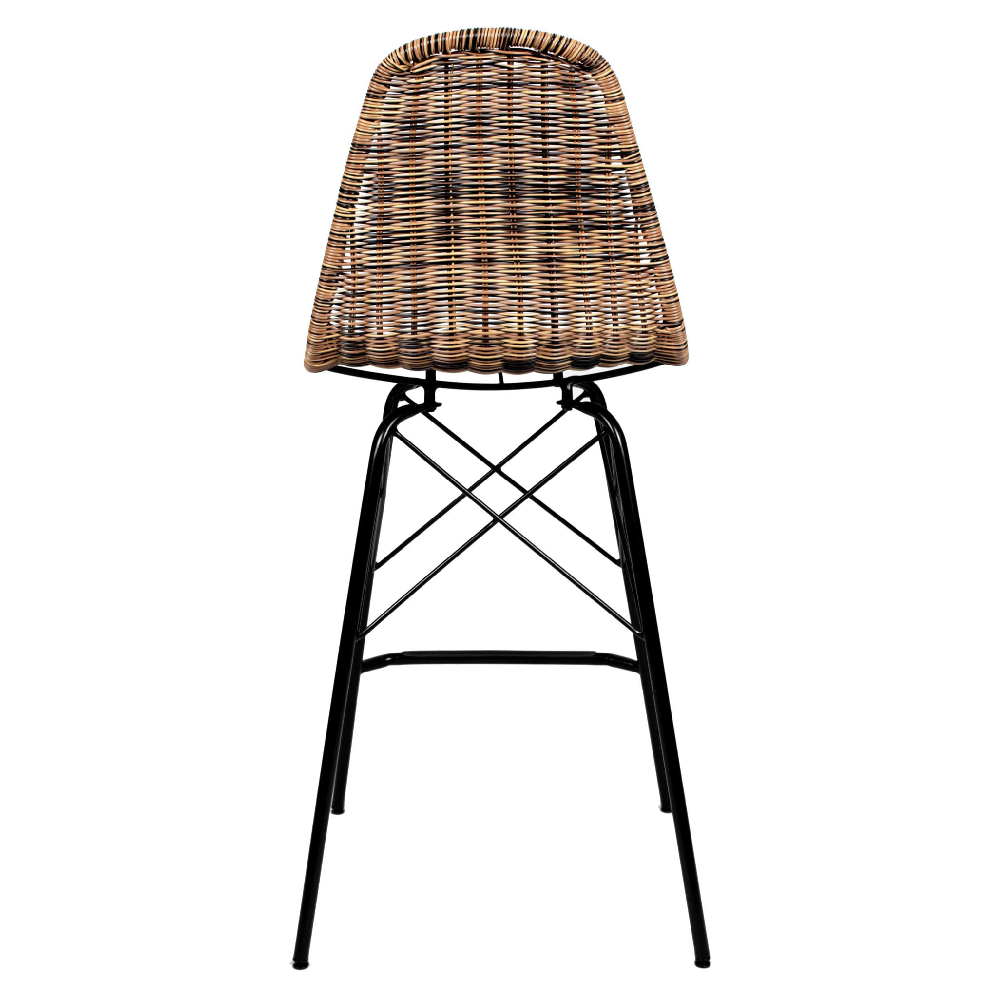 Chaise de bar mi-hauteur Tiptur en résine tressée naturelle 63 cm (lot de 2)