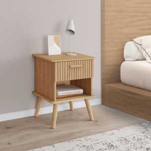 Tables de chevet Albane avec 1 tiroir et 1 niche - lot de 2