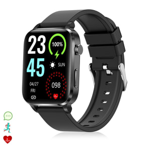 Smartwatch F100 con terapia de salud con láser de doble sonda. Monitor de O2, tensión y termómetro. Varios modos deportivos.