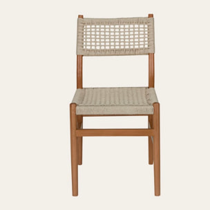 Chaise Amalfi -bois massif de hêtre et corde-couleur naturel 44 x 86 x 55 cm