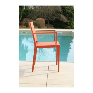 Ensemble table et chaises de jardin  - gris et terracotta - GUETHAROS