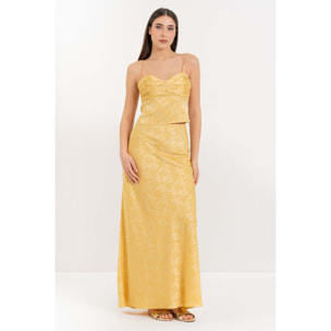 Kocca - Top da donna con scollo a cuore in jacquard floreale Donna