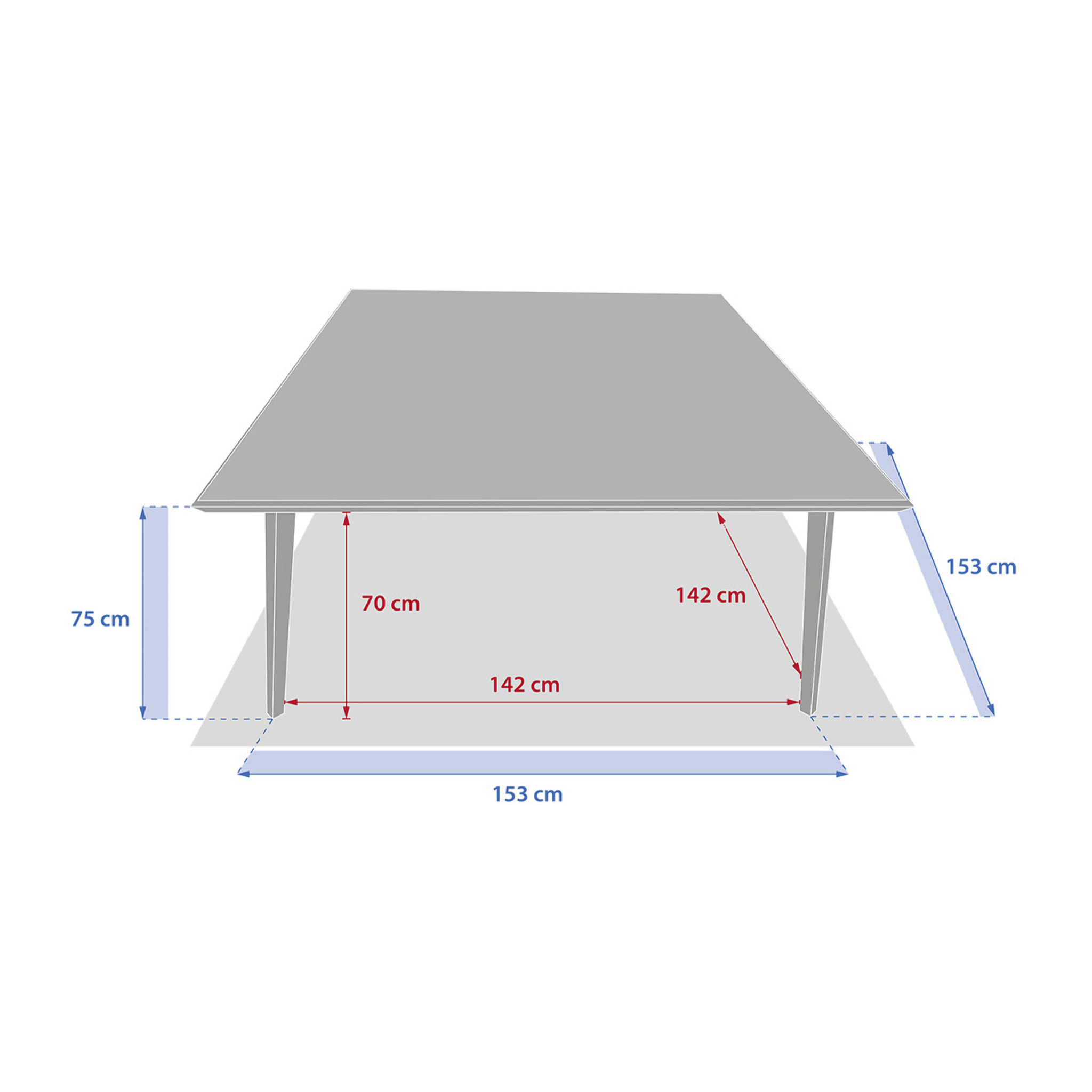 Table de jardin bistro "Lambada" céramique & graphite 8 places en acier et céramique