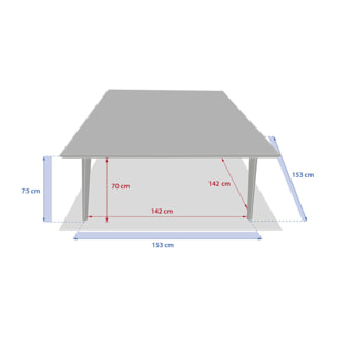 Table de jardin bistro "Lambada" céramique & graphite 8 places en acier et céramique