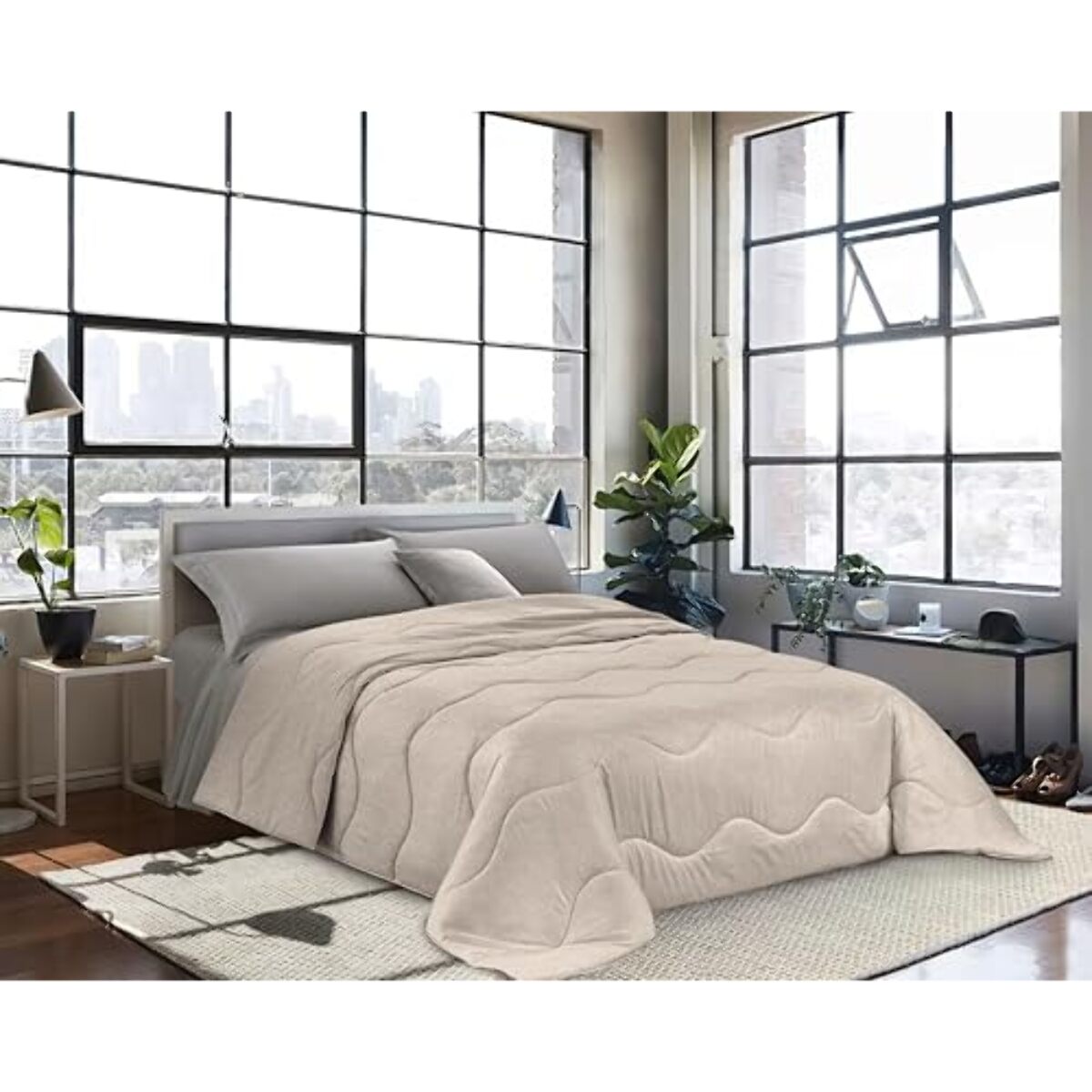 INTRECCI Piumino Una Piazza e Mezza, 220x260cm, Piumino Ecologico, Caldo, Invernale, 410 g/m², Anallergico e Antiacaro, Made in Italy, Lavabile in Lavatrice, Soffice, Morbido. Fantasia: Dots