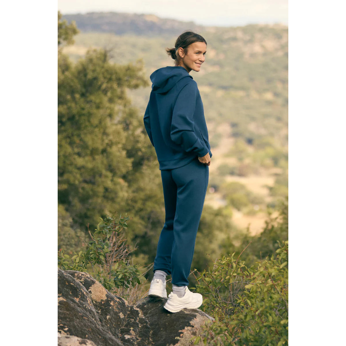 Pantaloni jogger sportivi blu con tasche