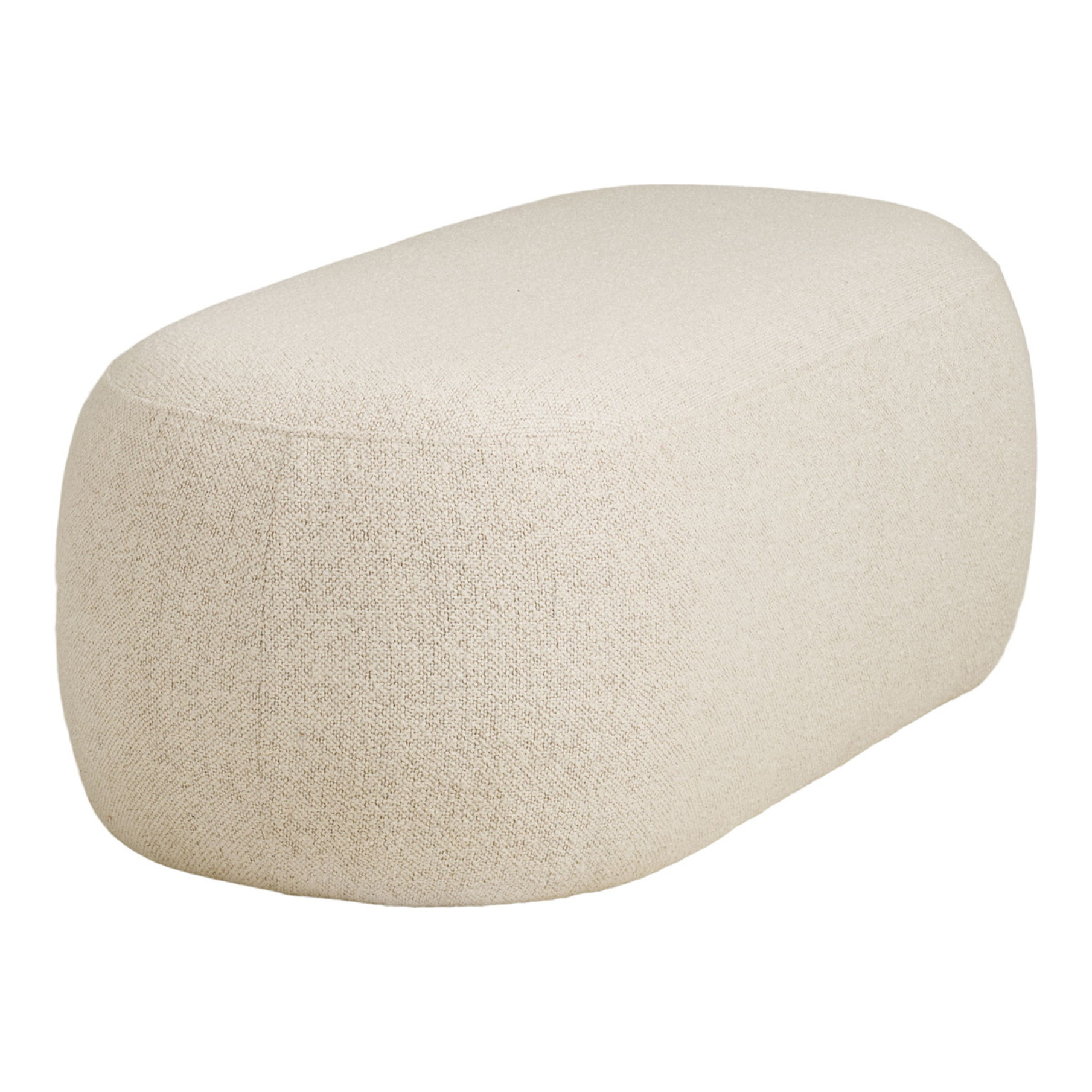 Blossomville - Panca in bouclé sabbia con gambe in pino 100x50x38 cm