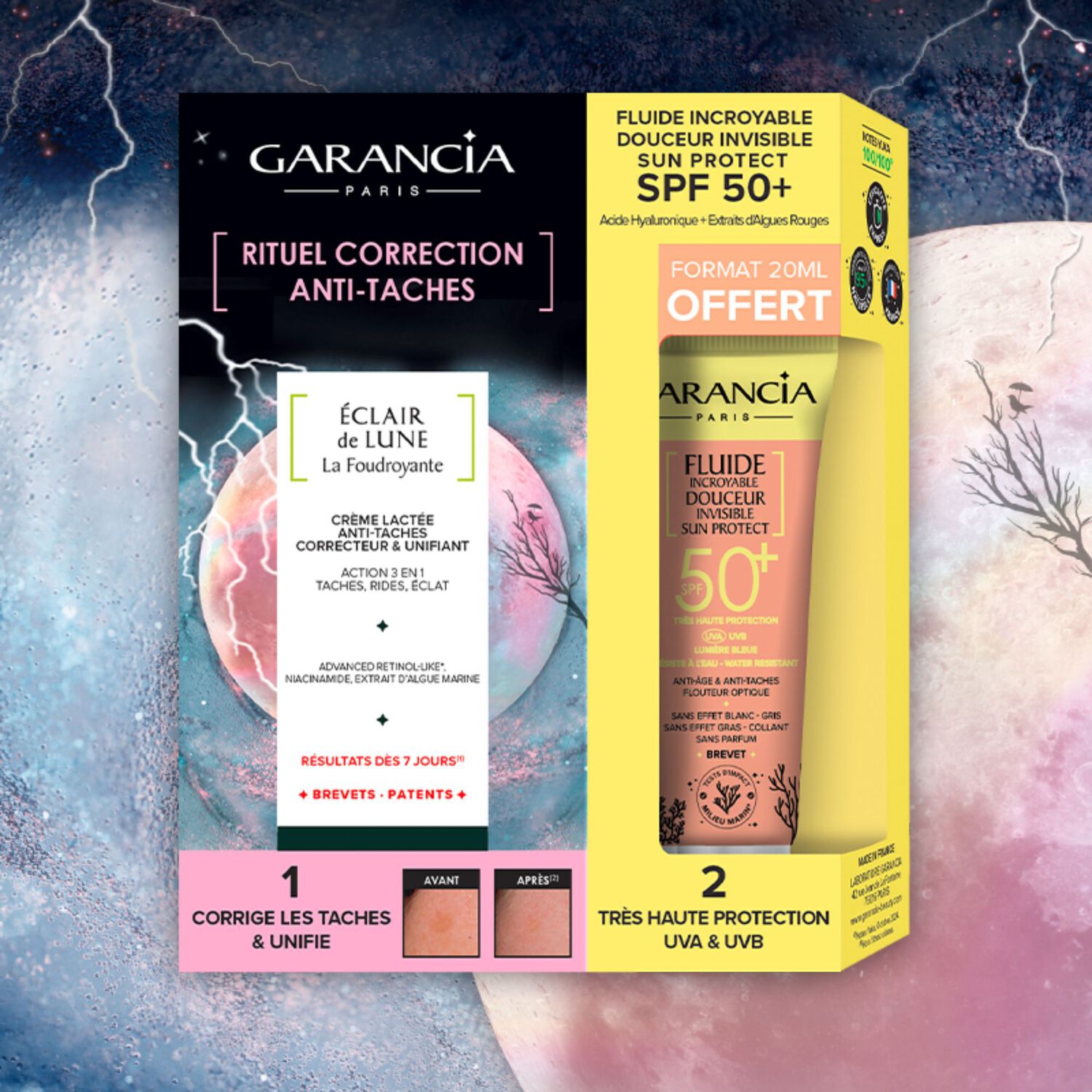 Eclair de Lune La Foudroyante - Coffret Crème Anti-tâches 30ml + Fluide Invisible 20ml
