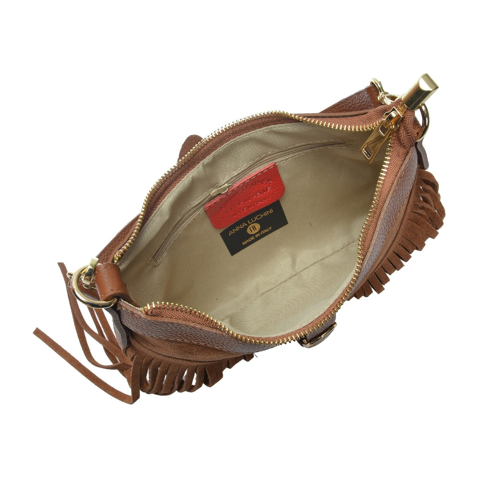 Borsa a tracolla Anna Luchini Cammello