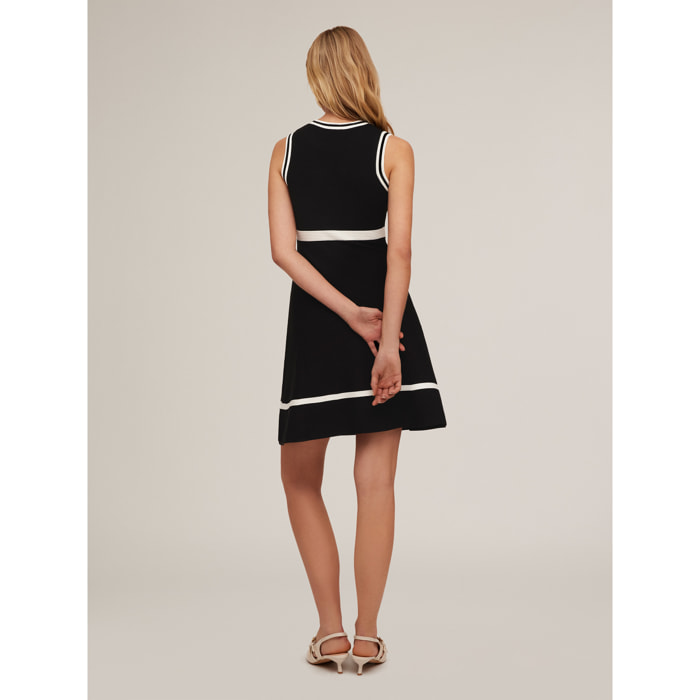 Motivi - Vestito bicolor in maglia - Nero