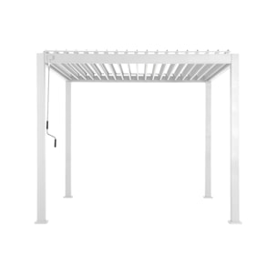 Pergola bioclimatique aluminium blanc Triomphe 3x3 m lames orientables