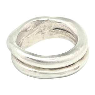 Anillo single Duplo plata 10µ