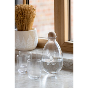 J-Line Cruche Cerf Verre Blanc/Naturel