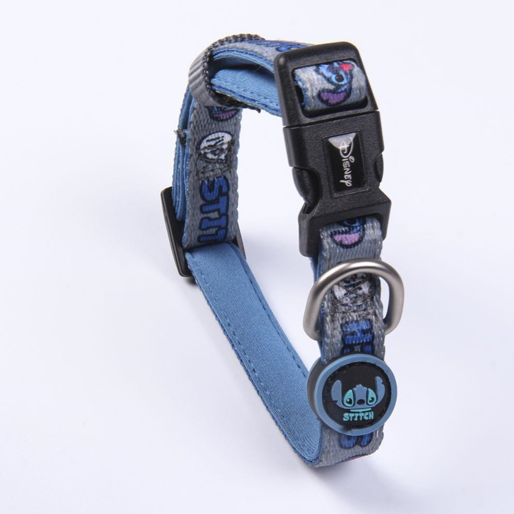 Collar para perros diseño stitch azul oscuro