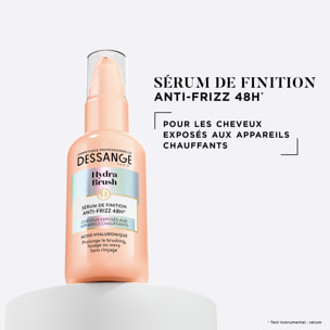 Dessange Hydra Brush Rituel Shampooing Hydra-disciplinant+ Lait de Brushing Thermo-Protecteur + Sérum de finition Cheveux Exposé