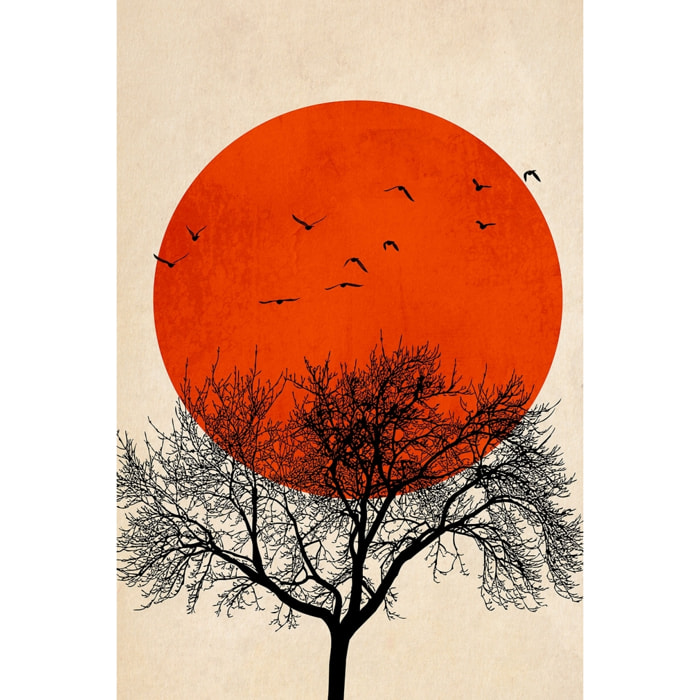 Tableau soleil rouge graphique Tableau plexiglas