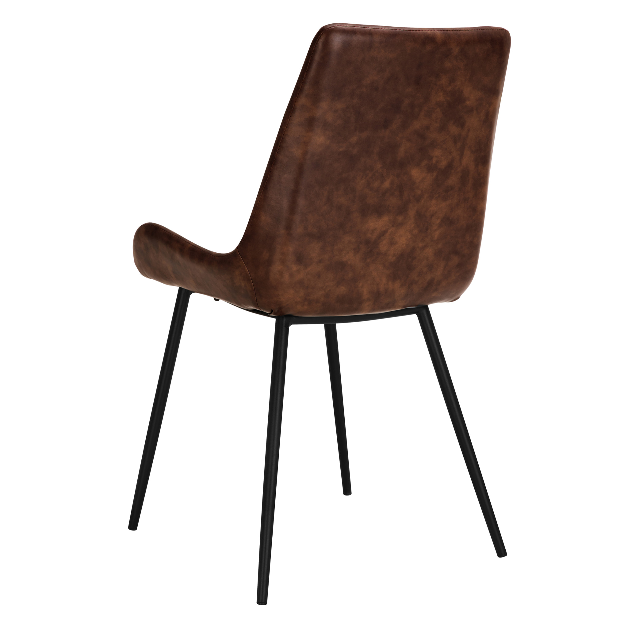 Lot de 2 chaises en cuir synthétique marron - Austin