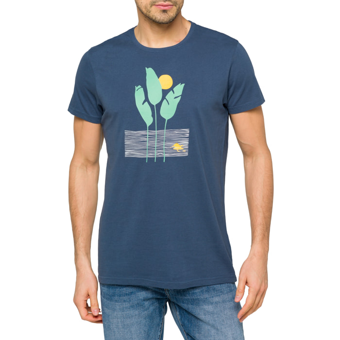 T-shirt in cotone 150 gr Hot Buttered Lagoon Blu Indigo.