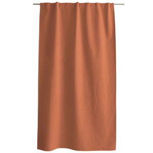 Rideau occultant aspect chambray - Terracotta