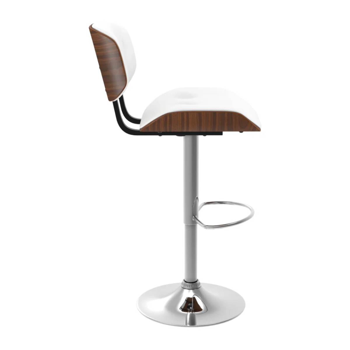 Chaise de bar réglable en PU blanc 65/86 cm - Melchior