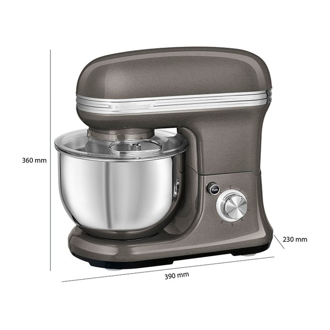 Robot pétrin multifonction 1200W vintage Proficook PC-KM 1197 Anthracite