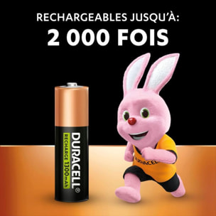 Pile rechargeable DURACELL AA/LR06 PLUS POWER 1300 mAh, x4