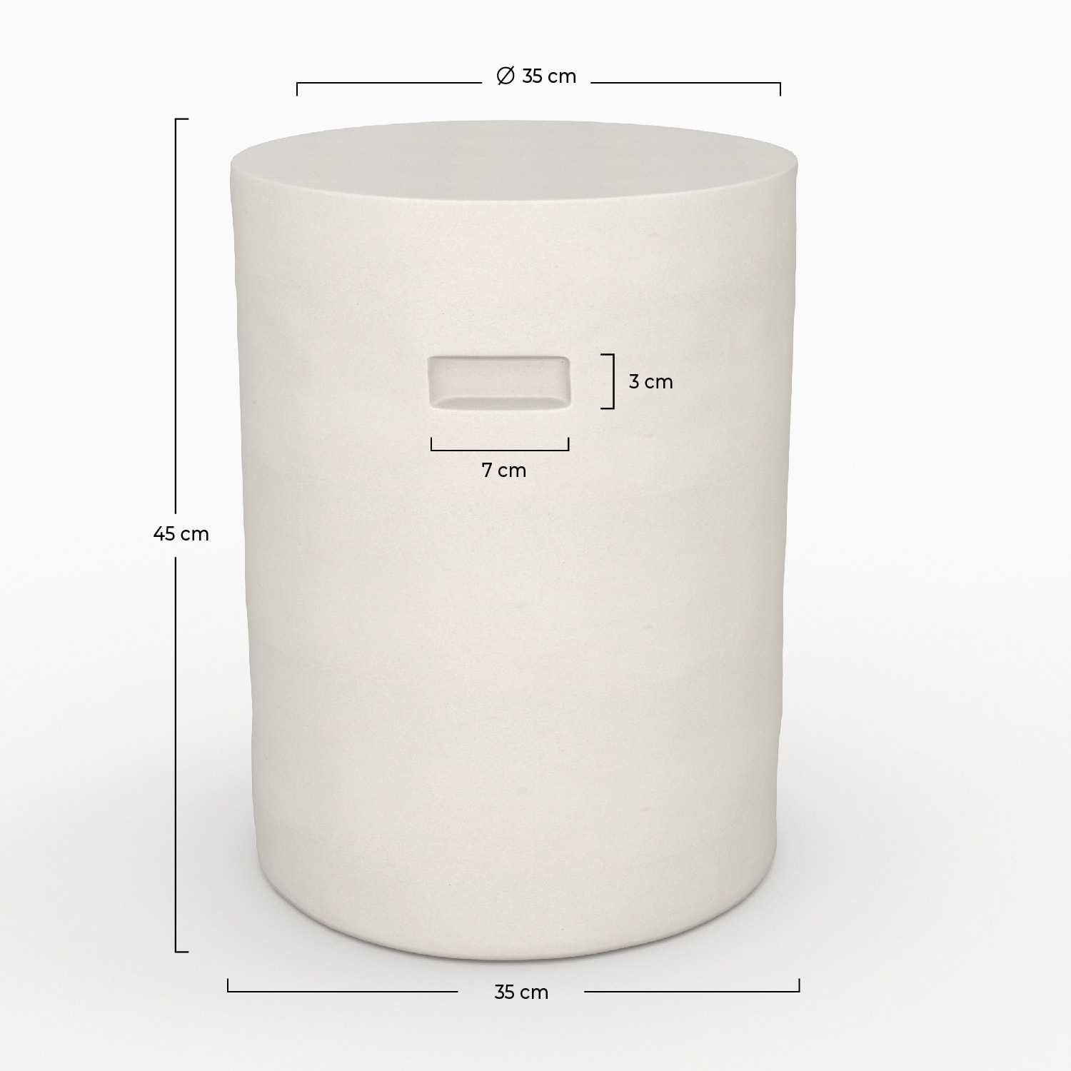 Table d'appoint ronde en béton blanc D35 cm - Santorini